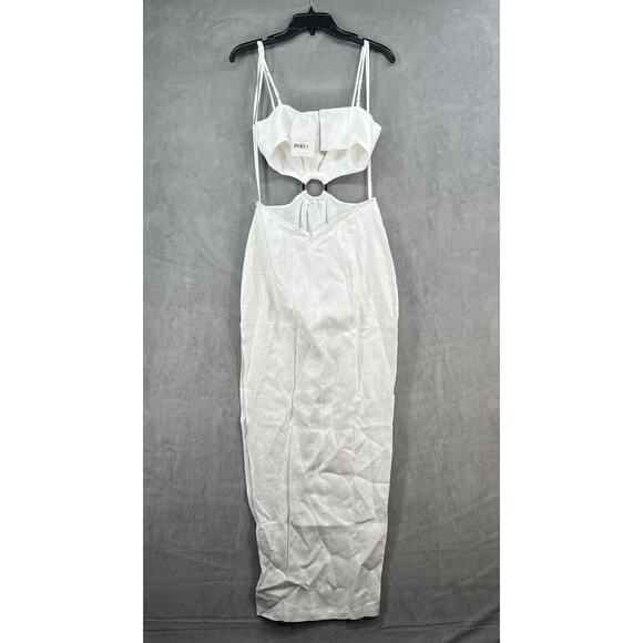 Rumer Avalon Ring Dress Size Small 100% Linen White Cutout - Picture 6 of 12